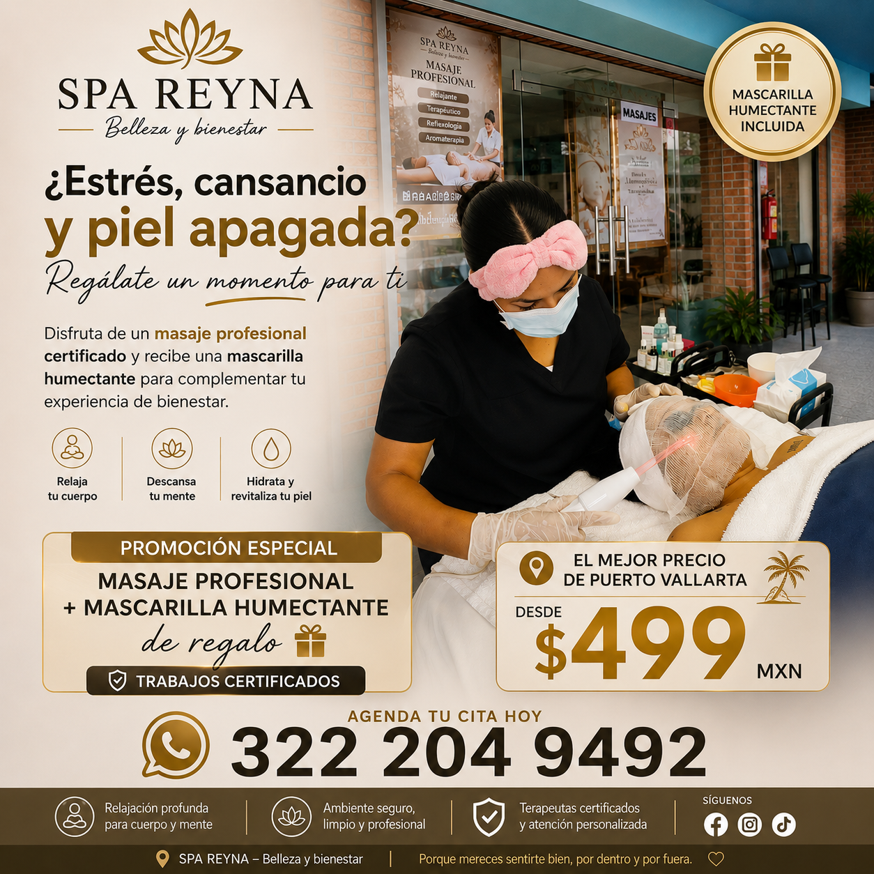 Diseño publicitario creado para Spa Reyna